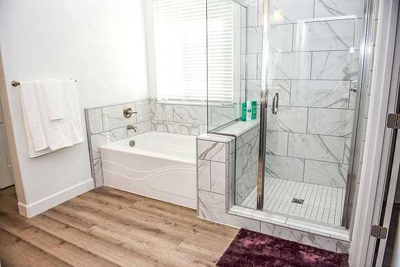Master bath, soaking tub with walk-in shower.
