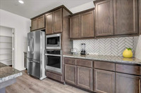 gas oven, 5 burner gas stove, microwave and dishwasher