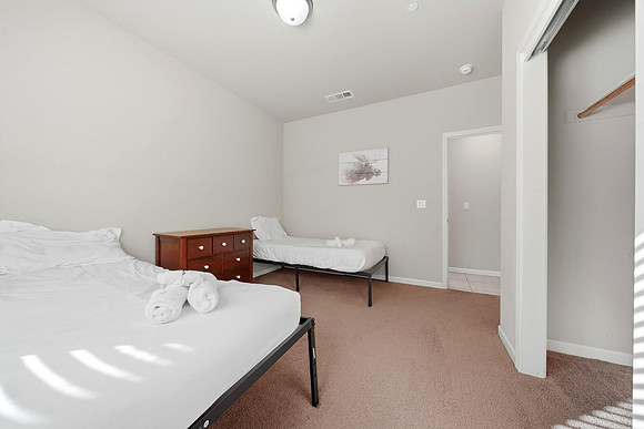 Bedroom 1, single and double bed