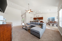 living area with a view to the kitchen