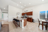 full kitchen, microwave, gas stove and dishwasher