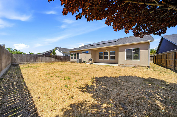 full fenced in backyard