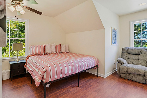 Bedroom, King bed, and futon.