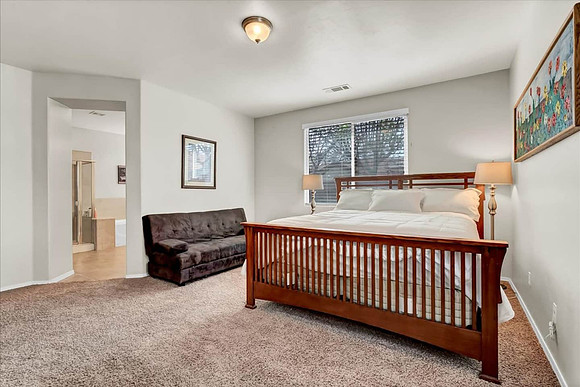 Master bedroom - king bed and futon