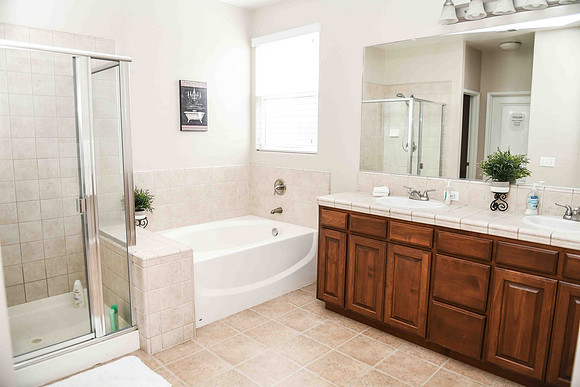 Master bedroom.  Soaking tub. walk in shower.