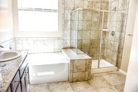 soaking tub, walking shower.