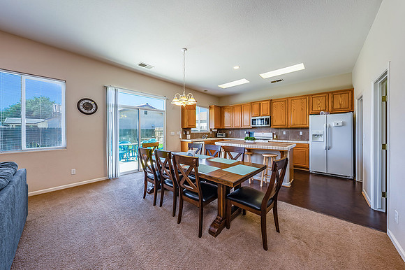 dining area and kitchen.